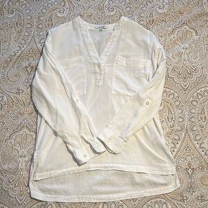 Madewell White Long Sleeve Blouse